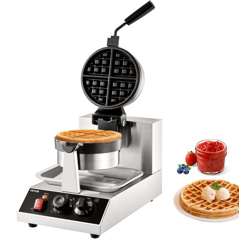 VEVOR Commercial Waffle Maker, 1300W Round Waffle Iron, Non-Stick ...