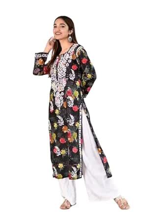 Buy Mastanni Chikan Hand Embroidered Lucknowi Chikankari Terivoil ...