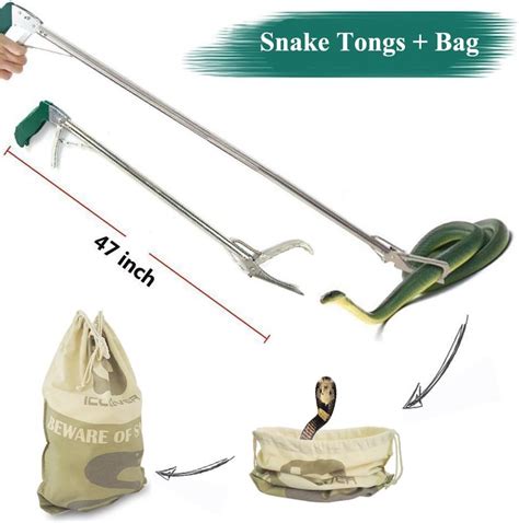 Buy 47" Snake Tongs Grabber Reptile Catcher Wide Jaw Tool Large Snake ...