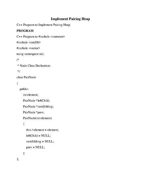 Implement Pairing Heap - Return the smallest item, or throw Underflow ...