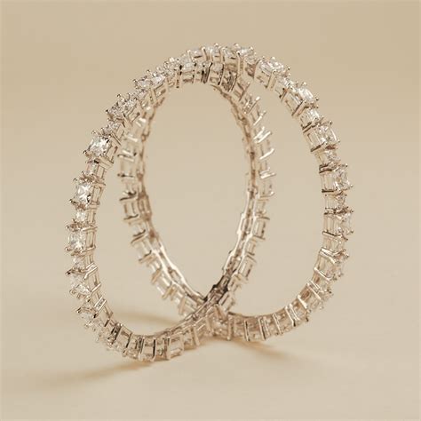 Avanya Silver Bangles with Princess Cut Swarovski Zirconia – PP Jewellers