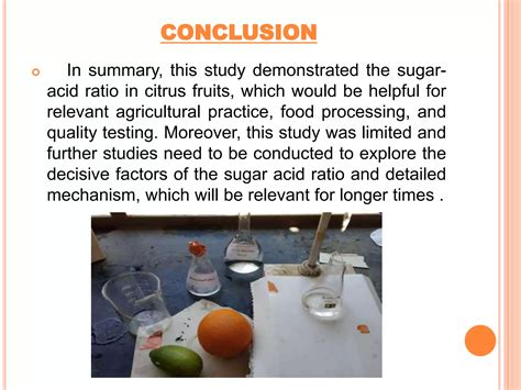 Calculation of Sugar Acid ratio of some fruits. | PPTX
