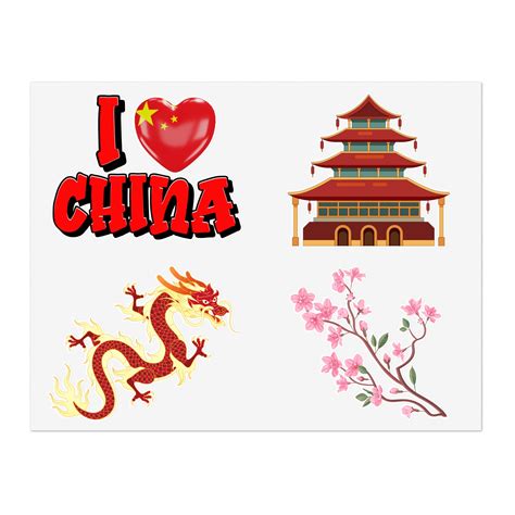 Chinese Inspired Sticker Sheet, Oriental Decorative Stickers, China ...
