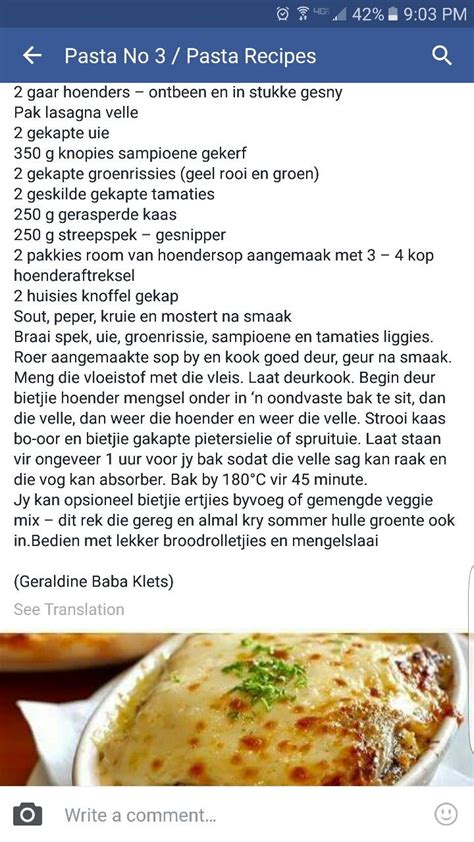 Hoender lasagne   Recipes, Cookbook recipes, Food recipies