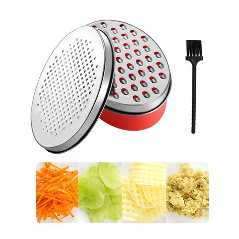 Cheese Grater with Container and Lid, Stainless Steel Box Grater with ...