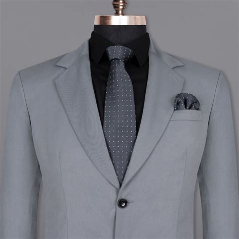 Rolling Stone Grey Textured Single Breasted Premium Wool-Blend Blazers ...