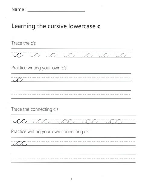 Cursive c - How to Write a Lowercase c in Cursive