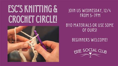 Knitting & Crochet Social, Erie Social Club, 4 December 2024 | AllEvents.in