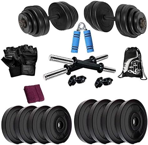 Buy BodyFit Adjustable Dumbbells Set With Gym Accessories (10 Kg ...