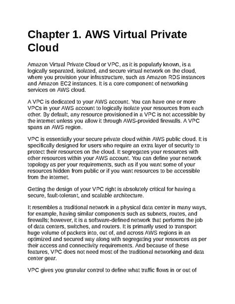 Awsprint-1 - mmm - Chapter 1. AWS Virtual Private Cloud Amazon Virtual ...