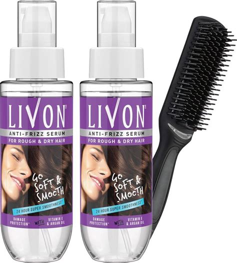 LIVON Hair Serum for Women & Men for Dry and Rough Hair with Hair Brush ...