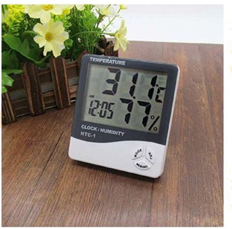 thermomate HTC-1 plastic Temperature Humidity Time Display Meter with ...