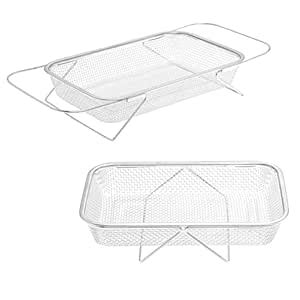 Kuber Industries Pack of 2 Stainless Steel 2-in-One Fruit basket for ...