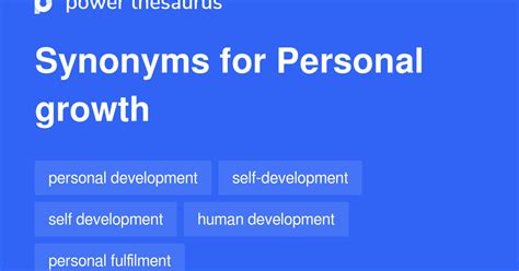 PERSONAL GROWTH Synonyms: 464 Similar Words & Phrases