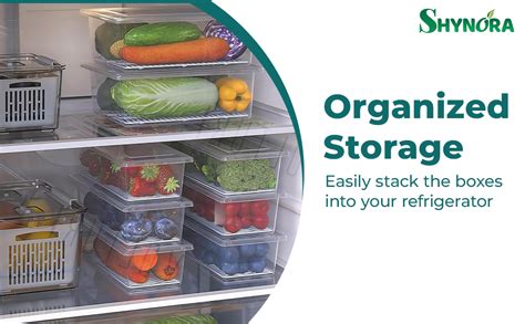 Buy Shynora Fridge Storage Space Organizer Boxes with Removable Drain ...