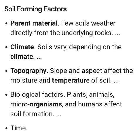 What factors influence the formation of soil? - Brainly.in