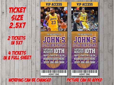 Lakers Ticket Template - Printable Word Searches