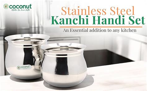 Buy Coconut Stainless Steel Handi Without Lid – Heavy Duty Casserole ...
