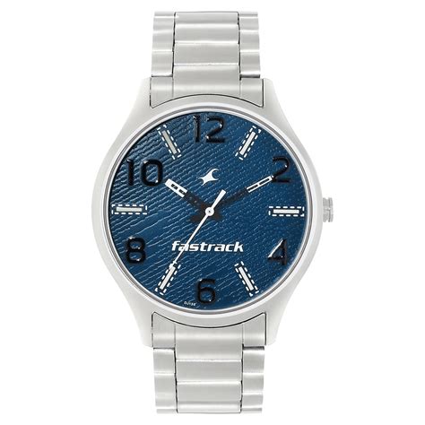 Buy Online Fastrack Denim Quartz Analog Blue Dial Stainless Steel Strap ...