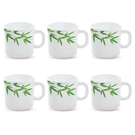 Buy Larah by Borosil Bamboo Leaves Opalware Coffee Mug 180ml ...