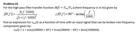 Image result for MATLAB Code for High Pass Filter for a Transfer Function