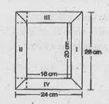 Diagram of the Adjacent picture frame has outer dimensions =`24 cm xx ...