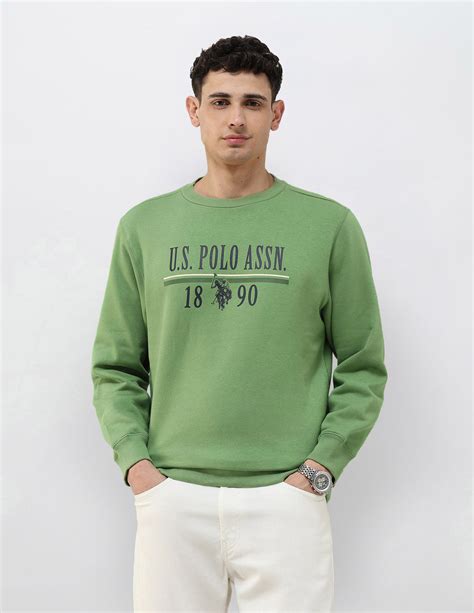 Buy Brand Printed Regular Fit Sweatshirt Green|U.S. Polo Assn. India ...