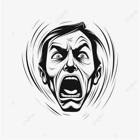 Fear Face Reaction Line Art, Fear, Face, Emotion PNG Transparent Image ...