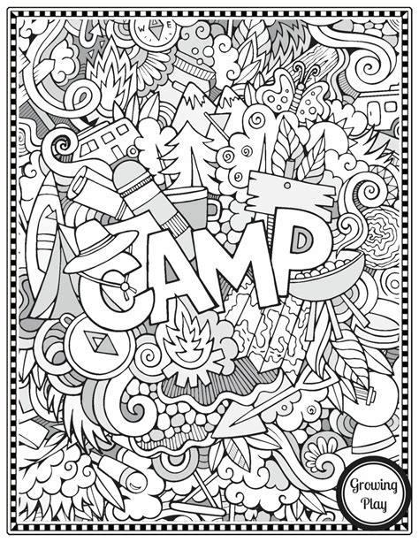 Free camping coloring pages – Artofit