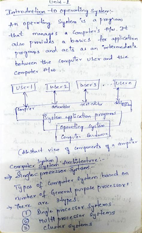 Os notes part 1 - Good to prepare - unit Introduction to operating An ...