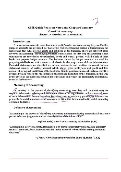 Introduction to accounting - CBSE Quick Revision Notes and Chapter ...