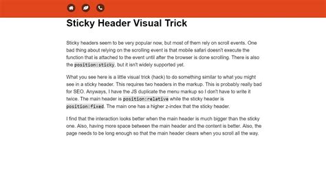 Image result for Sticky Header CSS