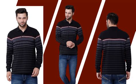 Buy ATHLET T-Shirts for Men Polo Neck Full Sleeves Cotton Sinker | T ...