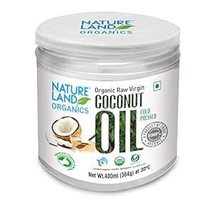 Natureland Organics Coconut Oil 400 Ml - Organic Raw Virgin Oil ...