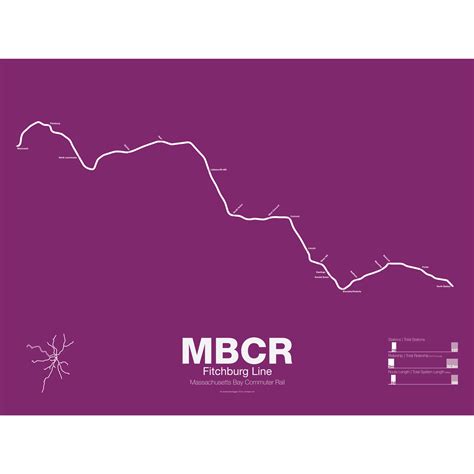 MBTA Commuter Rail Fitchburg Line Poster - vanmaps