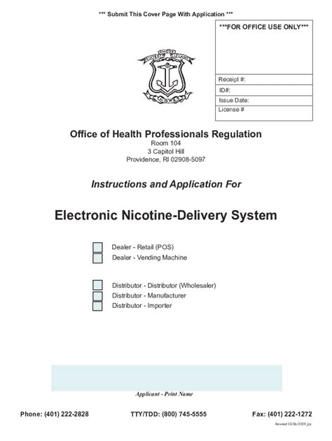 Fillable Online Application for Electronic Nicotine-delivery System ...