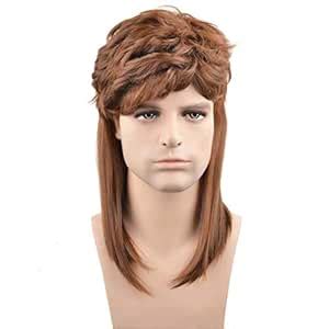 RightOn 16'' New Stylish Men's Mullet Wig Costume Disco Party Synthetic ...