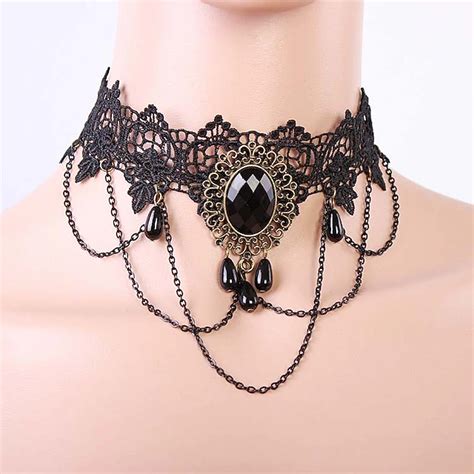 Choker Necklace Lace Tattoo Choker Punk Fashion Lolita Jewelry Vintage ...