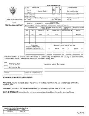 Fillable Online first5sanbernardino Employment Contract for Willmar ...