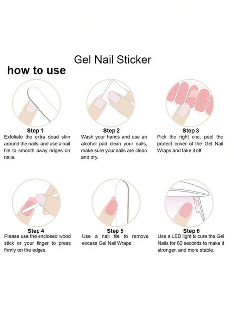 1 Box Natural-Looking UV Gel Nail Stickers, White High Gloss Semi-Cured ...