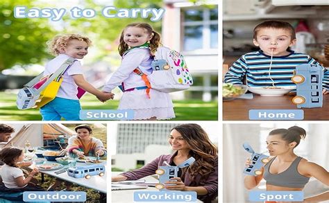 Chitdax Bigxen Cartoon Car Straw Water Cup,Detachable Bus Water Bottle ...