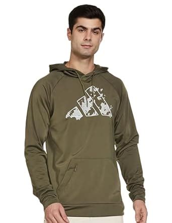 Buy Adidas Men's Polyester Neck Hooded Sweatshirt (IW2940_OLISTR/WONSIL ...
