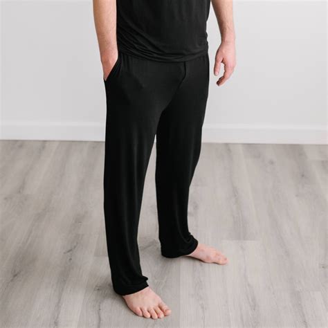 Black Men's Bamboo Viscose Pajama Pants - Little Sleepies