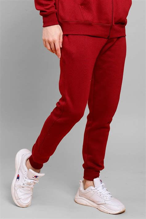 Men's Red Color Premium Cotton Joggers – Peplos Jeans