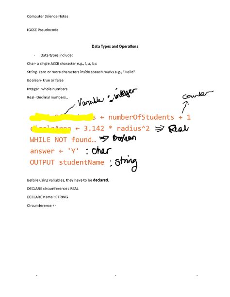 Image result for Pseudocode Data Types