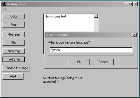 Python Message Dialog 的图像结果