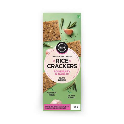 Rice Crackers – Rosemary & Garlic | Gluten-Free , Vegan , Baked Not Fr ...