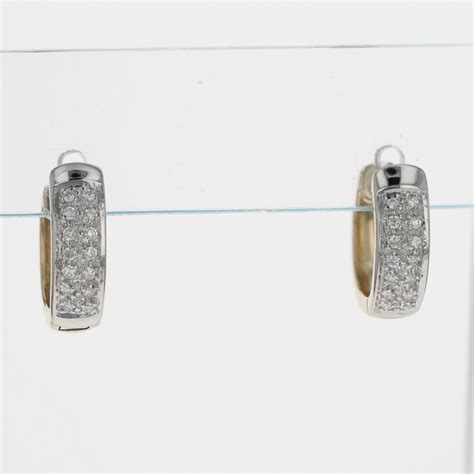 .27ctw Round Diamond Cluster Hoop Pair Earrings 14k Multi-Tone Gold 5. ...