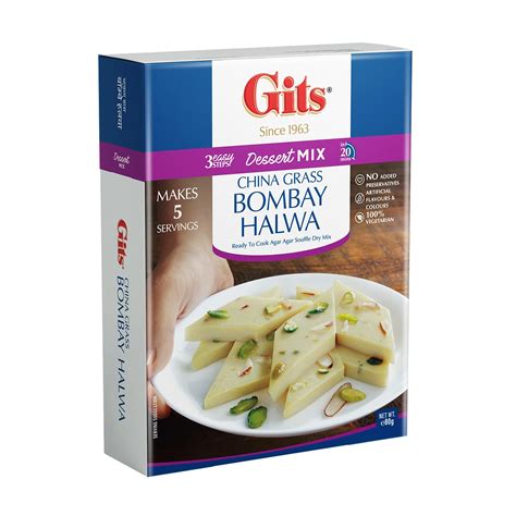 Gits Instant Bombay Halwa Dessert Mix, Pure Veg, Indian Sweet and ...