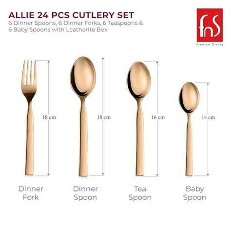 Buy FnS Allie 24 Pcs Rose Gold Cutlery Set with Leatherette Box